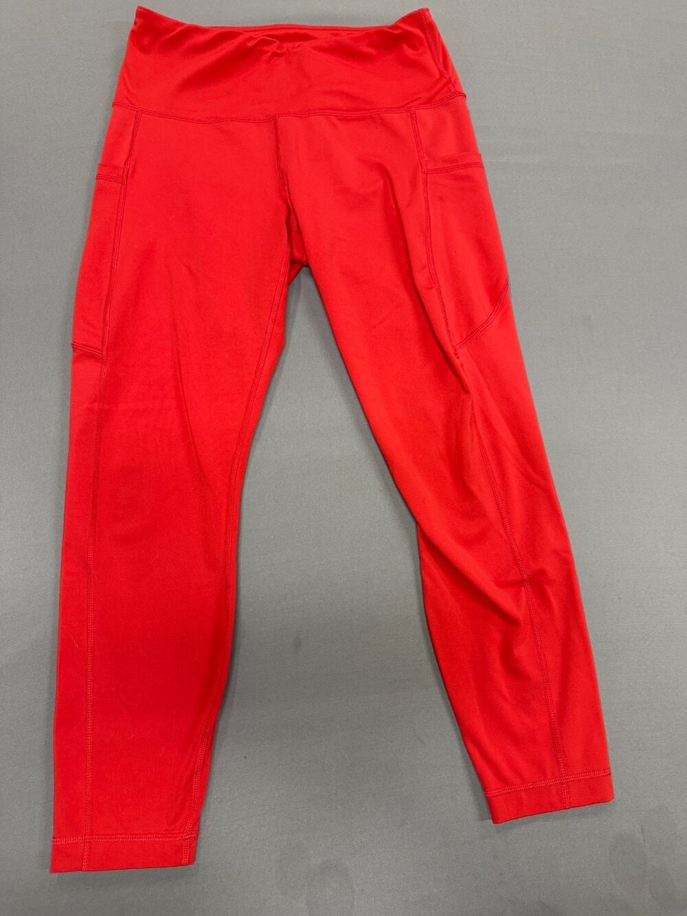 90 Degree by Reflex Women's Large Athletic Leggings Red Ankle Yoga Workout